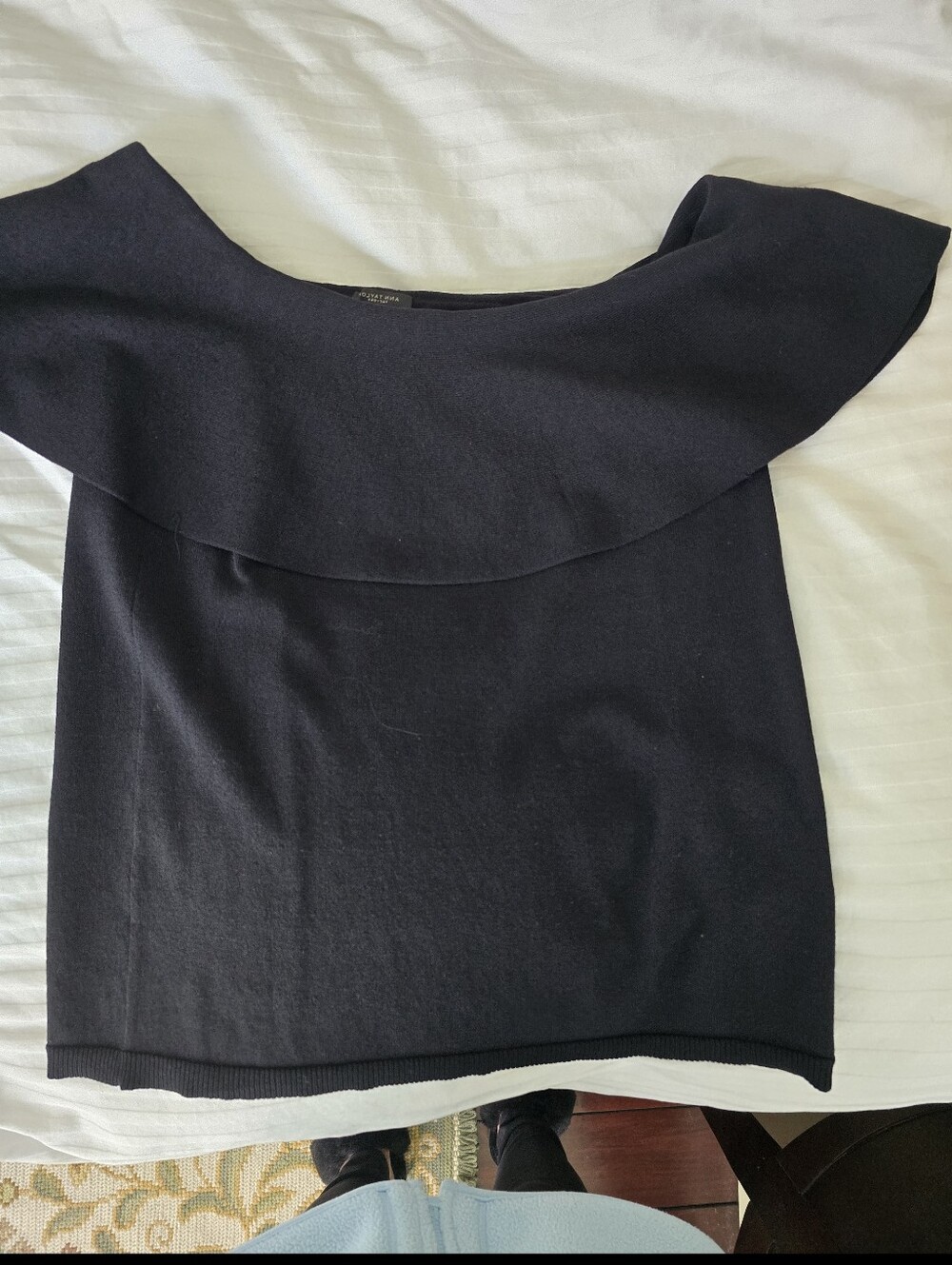 Ann Taylor Factory Classic Black Knit Top